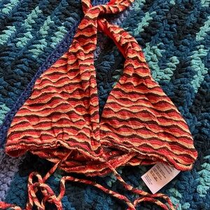 Urban Renewal Multicolor Textured Knit Top - Red, Orange & Teal